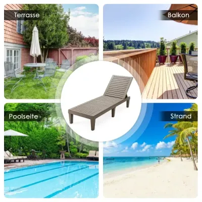2nd set sun lounger cu spătar reglabil