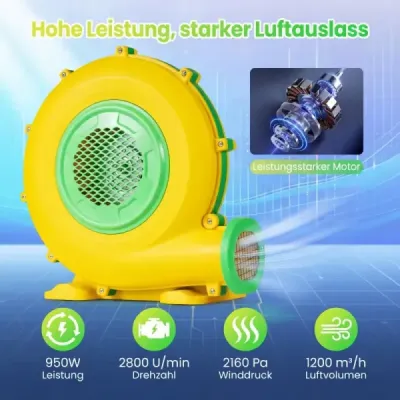 950W Suflator Hüpfburge cu mâner și suflant la sol