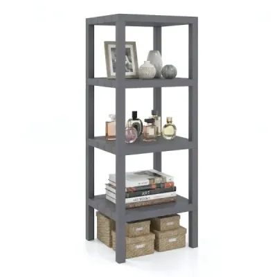 Stand stand independent din plastic 4 Stufiges Badregal Schmal raft de bucătărie gri