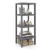 Stand stand independent din plastic 4 Stufiges Badregal Schmal raft de bucătărie gri