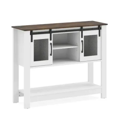 Sideboard cu depozitare și 2 uși glisante și 2 compartimente deschise și raft reglabil