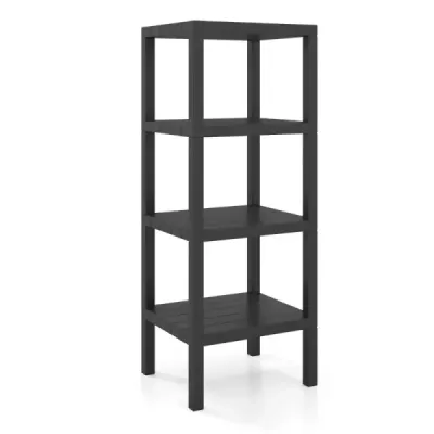 Suport stand independent din plastic 4 Stufiges Badregal Schmal raft de bucătărie negru