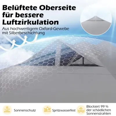 3 x 3 m Pop-Up Pavillon mit 4 Sandsäcken & Heringen & Seilen Faltpavillon Gartenpavillon Grau