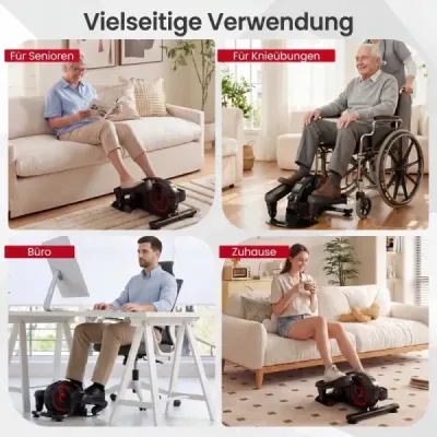 Trainer eliptic cu rezistență magnetică reglabilă pe pedală și șoaptă negru