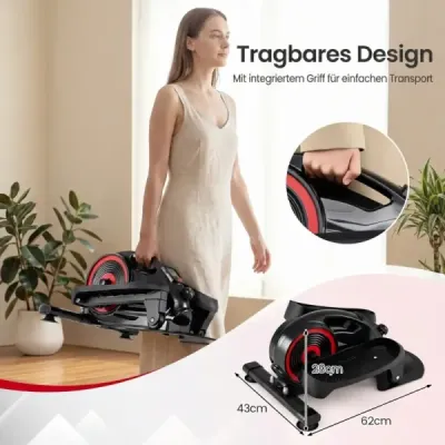 Trainer eliptic cu rezistență magnetică reglabilă pe pedală și șoaptă negru