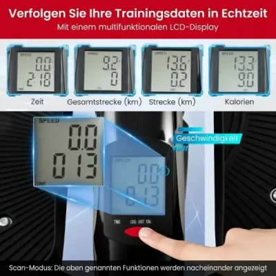 Trainer eliptic cu rezistență magnetică reglabilă pe pedală și șoaptă negru