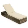 Rattan soare lounger cu suport &amp; reglabil backrest weatherproof balcon lounge Khaki