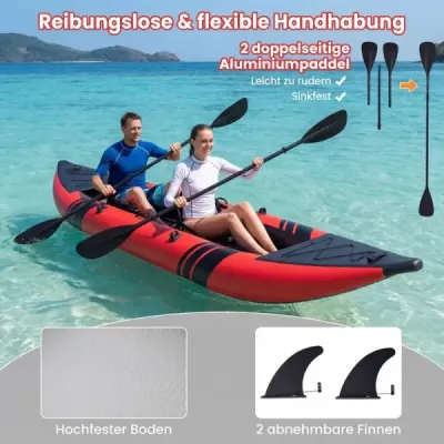 Set gonflabil de Kayak cu Aluminum Cudder și Eva cu scaun gonflabil Canoe roșu