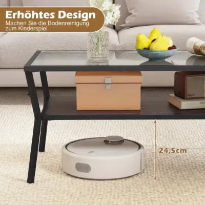 Tabel canapea rectangulară cu placă de sticlă temperată și geometrie Tablă de sticlă modernă cadru metalic