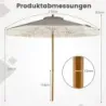 2 m terasa umbrela cu parasolar franjuri cu structura 6-rib si tija de metal rezistent verde