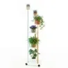 Stand de plante 6 etape cu LED 16 culori telecomanda rollable alb + aur