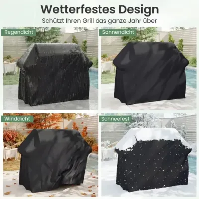 Capac pentru grătar cu cordon Velcro închidere rezistent la apă Acoperit exterior negru