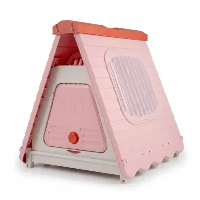 Câine de plastic pliabil cabină de aerisire apă rezistent la clapa Portabil interior roz exterior