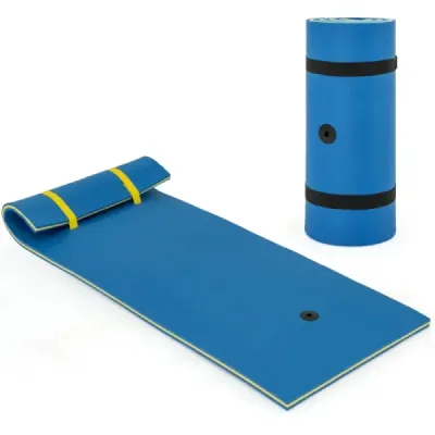 apa hamac plutitor pat apa mat 220 x 90 x 4 cm albastru