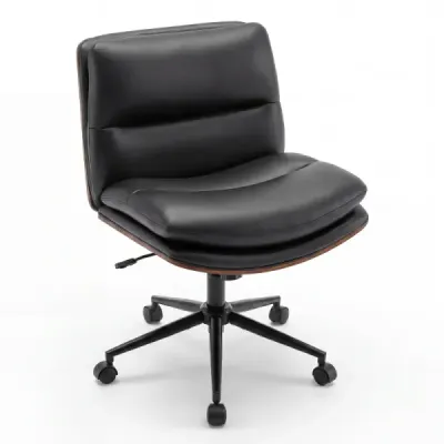 Schneidersitz Scaun cu roluri Scaun de birou căptușit fără brațe Scaun Lathe Negru