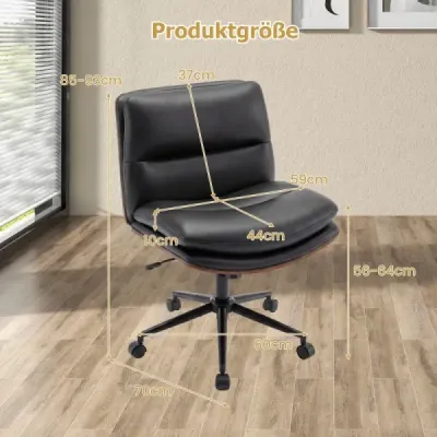 Schneidersitz Scaun cu roluri Scaun de birou căptușit fără brațe Scaun Lathe Negru