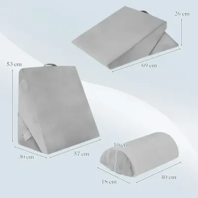 3 Set parţial de Cushion Memorie a aerului ortopedic Rășini de spumă ajută cu Snoring Sodburn gri