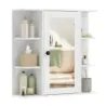 Cabinet baie cu oglindă 3 rafturi 6 rafturi fiting Single Door 66x16 5x63cm Alb