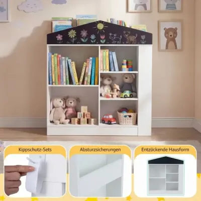 camera copiilor forma compartimente lemn protectie masa înclinare 94x30x102cm Alb Pentru camera pentru copii Alb