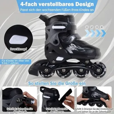 Copii Inlineskates 5 7 ani 4 compartiment Interiorul de siguranţă reglabil pentru începători