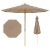 270 cm Parasol Side by 30° Knickbar Wood Garden Screen Balcon umbrela Khaki Tan