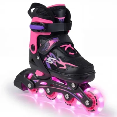 Copii Inlineskates 5 7 ani 4 compartiment Interiorul de siguranţă reglabil pentru începători roz