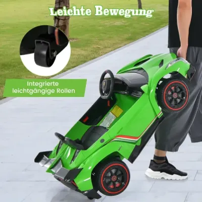 Copii Lamborghini masina electrica cu telecomandă și LED far & corn & muzică vehicul pentru copii Green