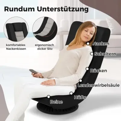 360° Armscaun pentru jocuri reglabil cu podea pliabila Canapeaua Lendrest Indoor Grey Black