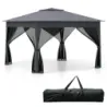 337x337cm Pop Up Acoperiș dublu Roof Mesh net transportă sac ventilat Construcţii simple în aer liber gri