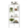 Librărie colţ 4 etaje colţ cu rafturi deschise stand expoziţional liber (alb)