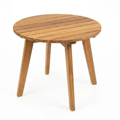 Masa laterala lemn Acacia rotund pentru interior în afara Balcon Garden Natura