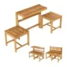 3 In 1 gradina mobila set lemn decapotabil pentru gradina veranda natura