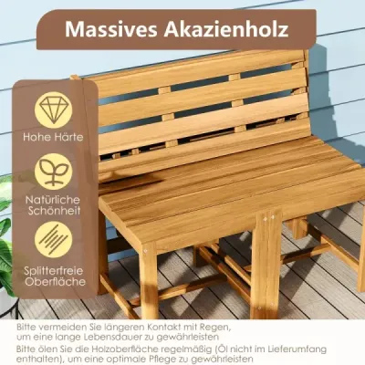 3 In 1 gradina mobila set lemn decapotabil pentru gradina veranda natura
