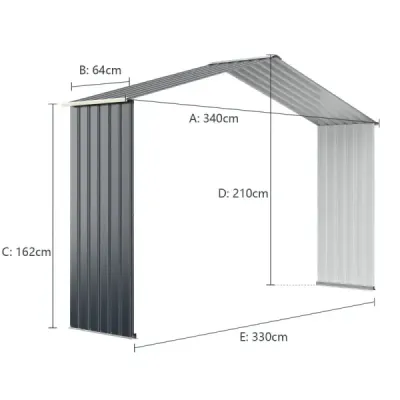 Casă de echipamente metalice + 2 Set de extindere Shed dispozitiv cu 4 Slituri de aer și usi Lockable extins