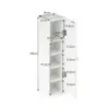 Dulap baie îngust cu 3 rafturi detașabile 16cm wide dulap WC alb