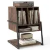 Stand placa cu latime tabel top &amp; 4 partiții tabel disc vinil Brown