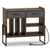 Stand de înregistrare cu prize &amp; conexiune USB &amp; Tip-C cu 2 sertare de material pliabil Brown