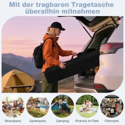 290 x 290 cm pop-up pavilion înălțime reglabil pliabil cu accesorii pentru camping plaja alb