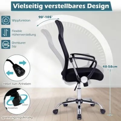 Scaun de birou ergonomic cu funcţie Wipp Scaun de birou mare reglabil Scaun de joc