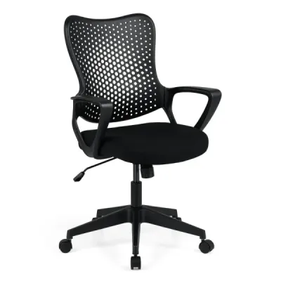Scaun de birou ergonomic cu spătar cu ochiuri respirabile Scaun pivotant reglabil Înălţime Negru