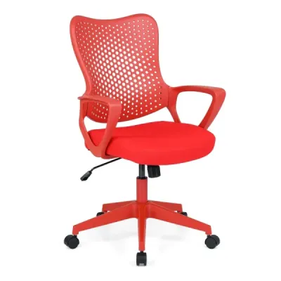 Scaun de birou ergonomic cu spătar cu ochiuri respirabile Scaun pivotant reglabil inaltime Red