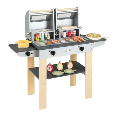 Grătar pentru copii Grill cu grătar & echipamente de joc & capace pliante Grill jucării