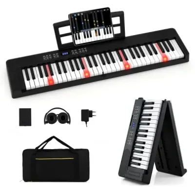 61 butoane pliabil pian tastatură complet electronic tastatură cu MIDI & Split Funcția negru