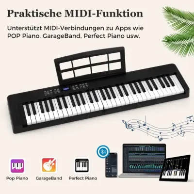 61 butoane pliabil pian tastatură complet electronic tastatură cu MIDI & Split Funcția negru