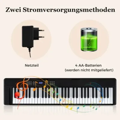 61 butoane pliabil pian tastatură complet electronic tastatură cu MIDI & Split Funcția negru