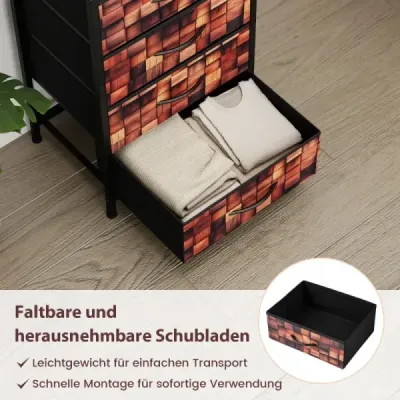 Masa de pat cu 4 sertare de tesatura & Compartiment deschis Cabinet de pat industrial