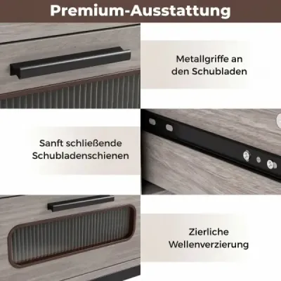 Tabel consolă Cu staţie de încărcare cu lumină LED-uri USB sertare Pentru camera de zi coridor Grey