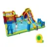 Hüpfburg + 680W Blower Set Wasserhüpfburg cu alunecare de apă și alpinism perete &amp; Plansch Basin