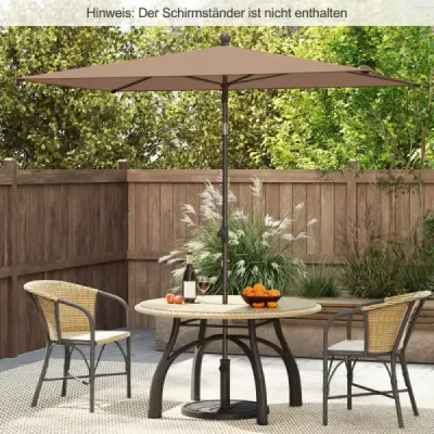 Balcon Terasa Umbrella 213x140 Cm Piata pliabil cu sac pentru Garden Pool Beach Brown