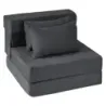 3 În 1 canapea pliabil pat Chenille cu 2 perne pentru camera de zi dormitor Home Office Grey
